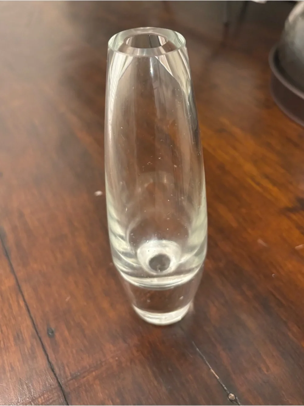 Vintage WILLIAMS SONOMA Grande Cuisine Crystal Bud VASE Heavy Poland Glass 6.7”